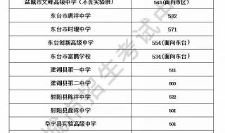 盐都大冈中学2oo3年中考录取分数线 盐城市中考分数线